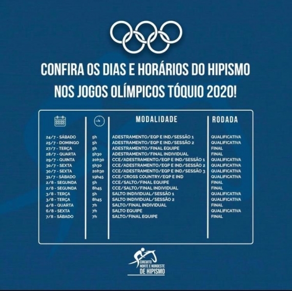 Confira o calendário do Hipismo nas Olímpiadas de Tokyo 2021